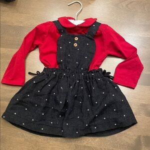 Zara Gray and Red Polka Dot Dress
